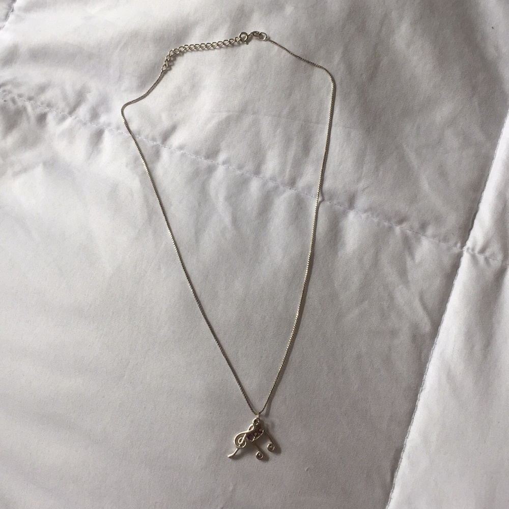Dainty Sterling Silver Music Note Necklace